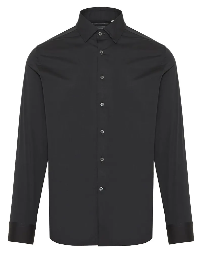 Corneliani Hemd aus Popeline - Schwarz Schwarz
