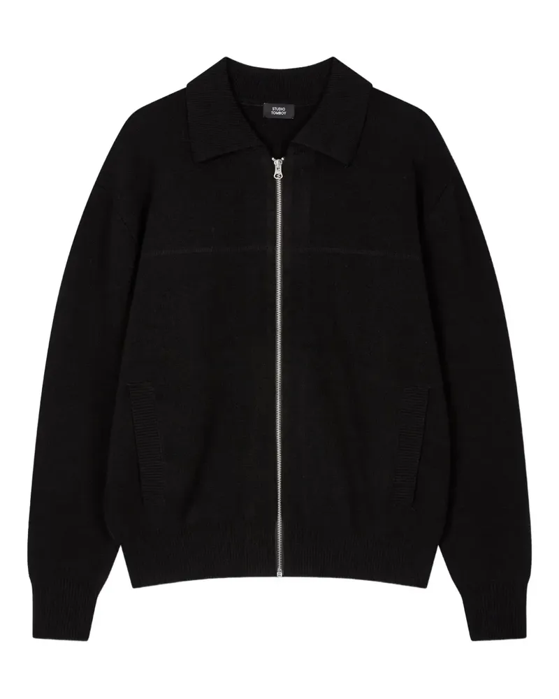 STUDIO TOMBOY Cardigan mit Reißverschluss - Schwarz Schwarz
