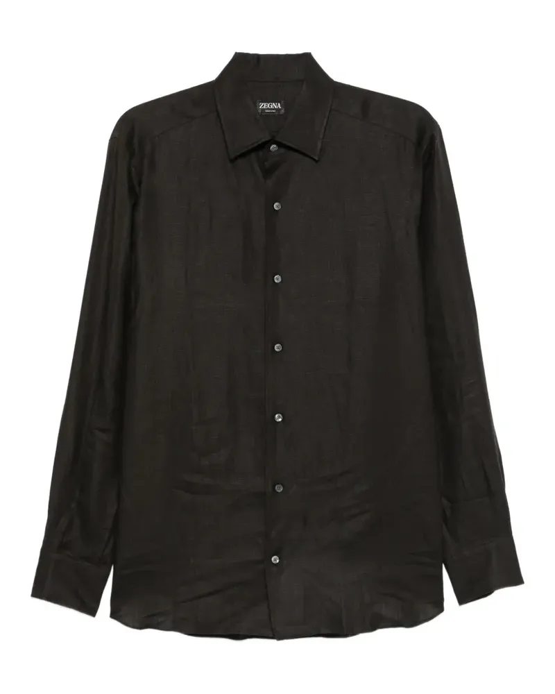 Ermenegildo Zegna long-sleeve button-up shirt - Braun Braun