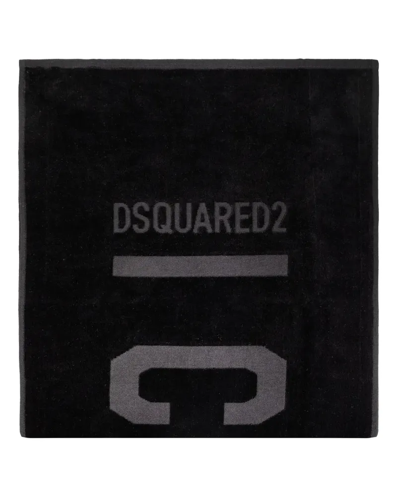 Dsquared2 Badetuch mit Logo-Prägung - 001 BLACK 001