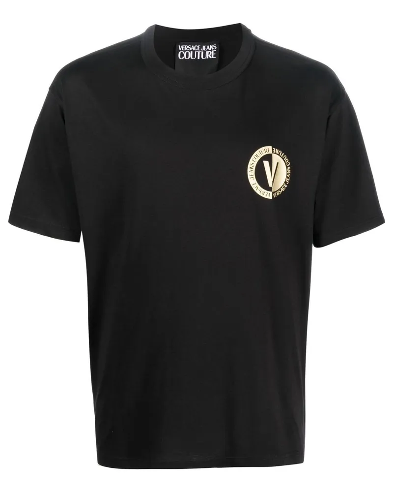 Versace Jeans T-Shirt mit Logo-Print - Schwarz Schwarz