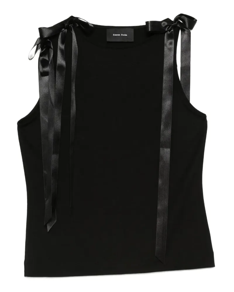 Simone Rocha Trägershirt mit Schleife - Schwarz Schwarz
