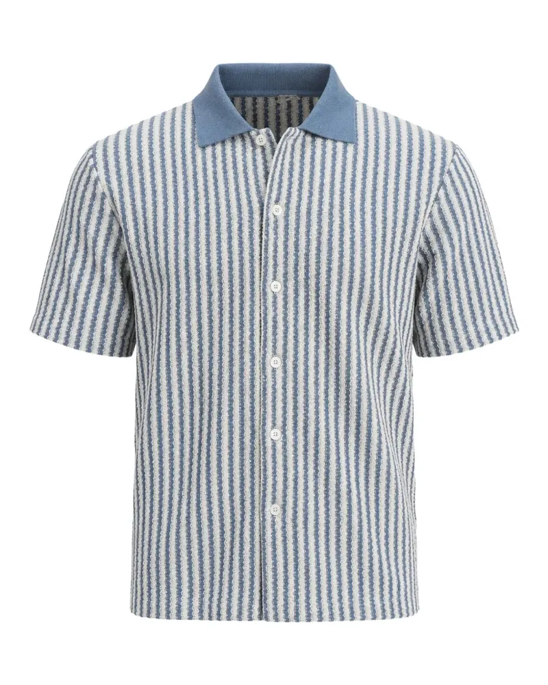 Gran Sasso stripe-pattern short-sleeve shirt - Blau Blau
