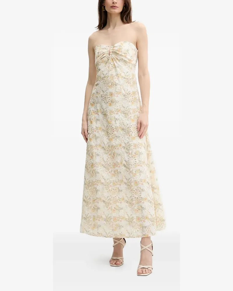 Bardot floral eyelet maxi dress - Nude Nude