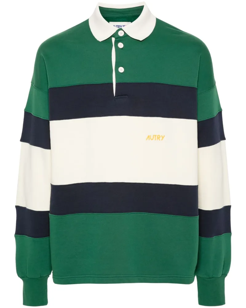 AUTRY Gestreiftes Poloshirt Grün