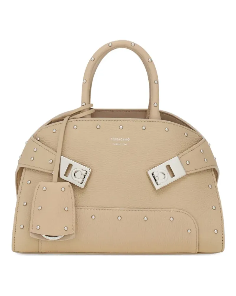 Ferragamo Handtasche mit Nieten - Nude Nude