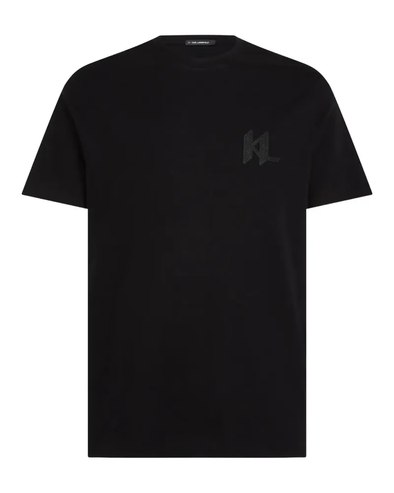 Karl Lagerfeld monogram wool-blend T-shirt - Schwarz Schwarz