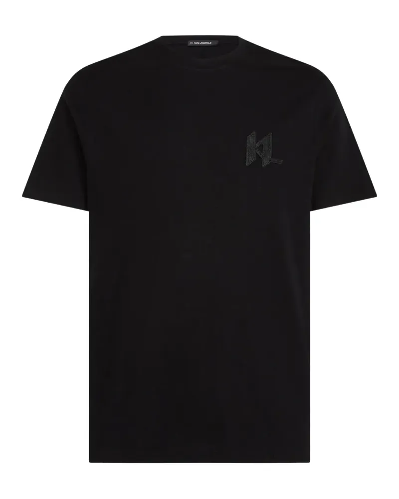 Karl Lagerfeld T-Shirt mit Monogramm - Schwarz Schwarz