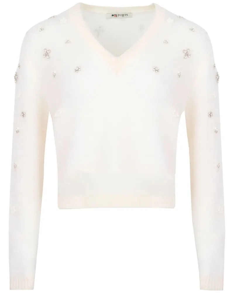 Ports 1961 Pullover mit V-Ausschnitt - Weiß Weiß