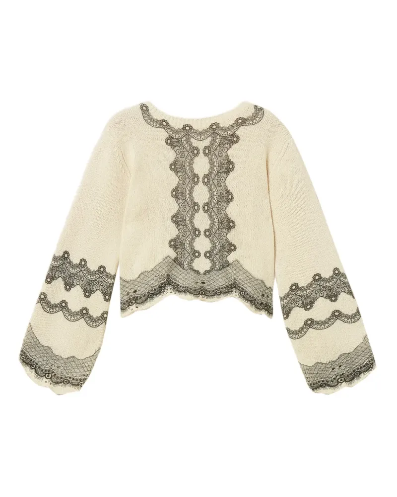 Twin-Set patterned knitted top - Nude Nude