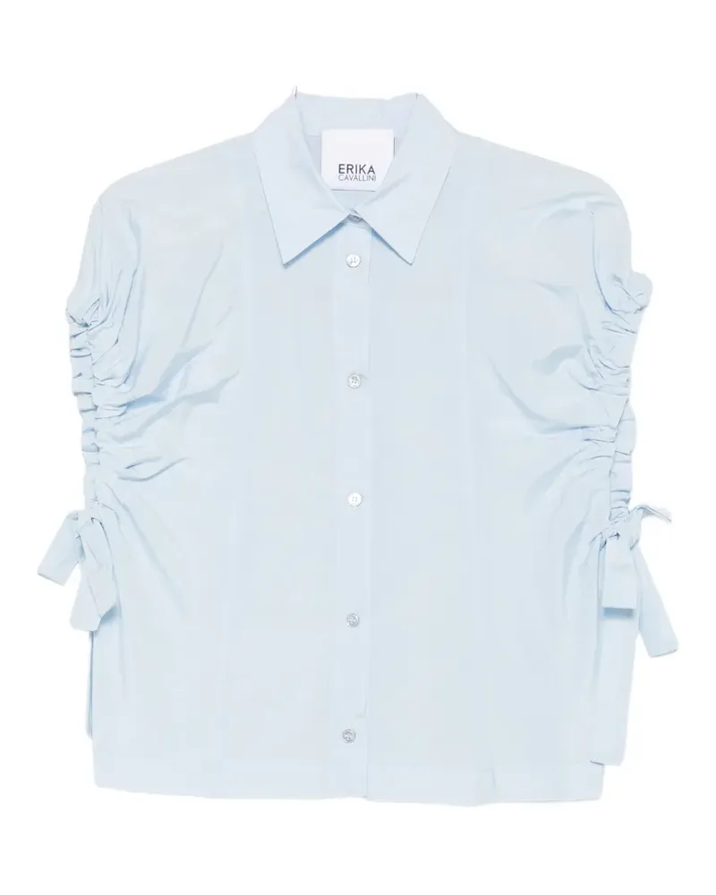 Erika Cavallini ruched-sleeve shirt - Blau Blau