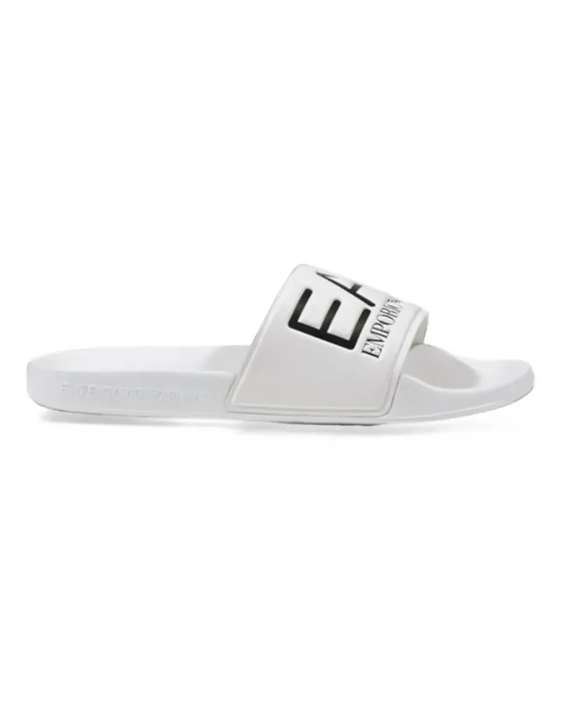 EA7 Weiße PVC-Slipper Weiß