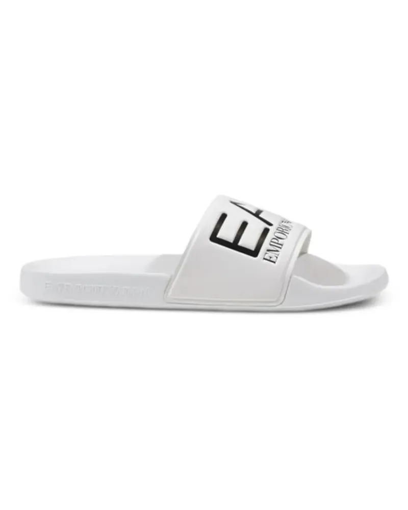 EA7 Weiße PVC-Slipper Weiß