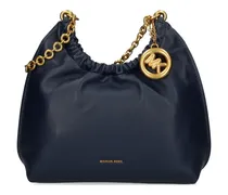 Schultertasche mit Kettenriemen - Blau