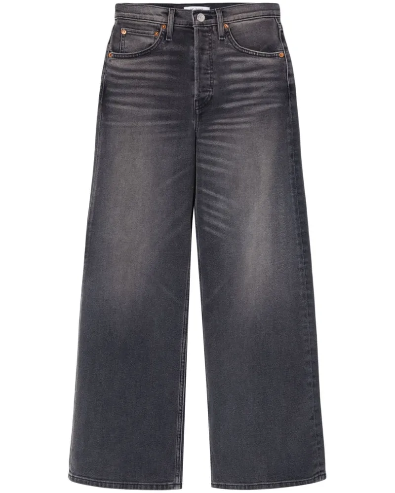 RE/DONE Weite Cropped-Jeans - Schwarz Schwarz