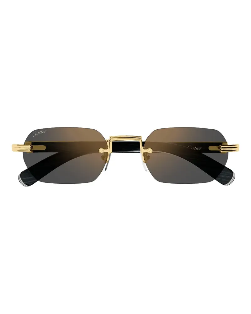 Cartier Sonnenbrille mit geometrischem Gestell - Gold Gold