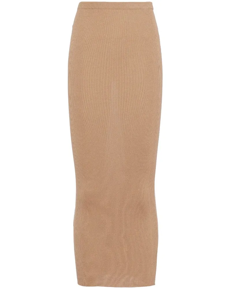 Prada Rock mit hohem Bund - Nude Nude