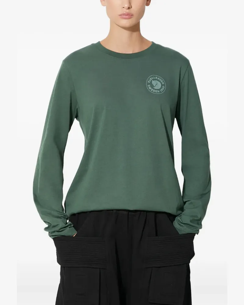 Fjäll Räven Langarmshirt mit Logo - Grün Grün
