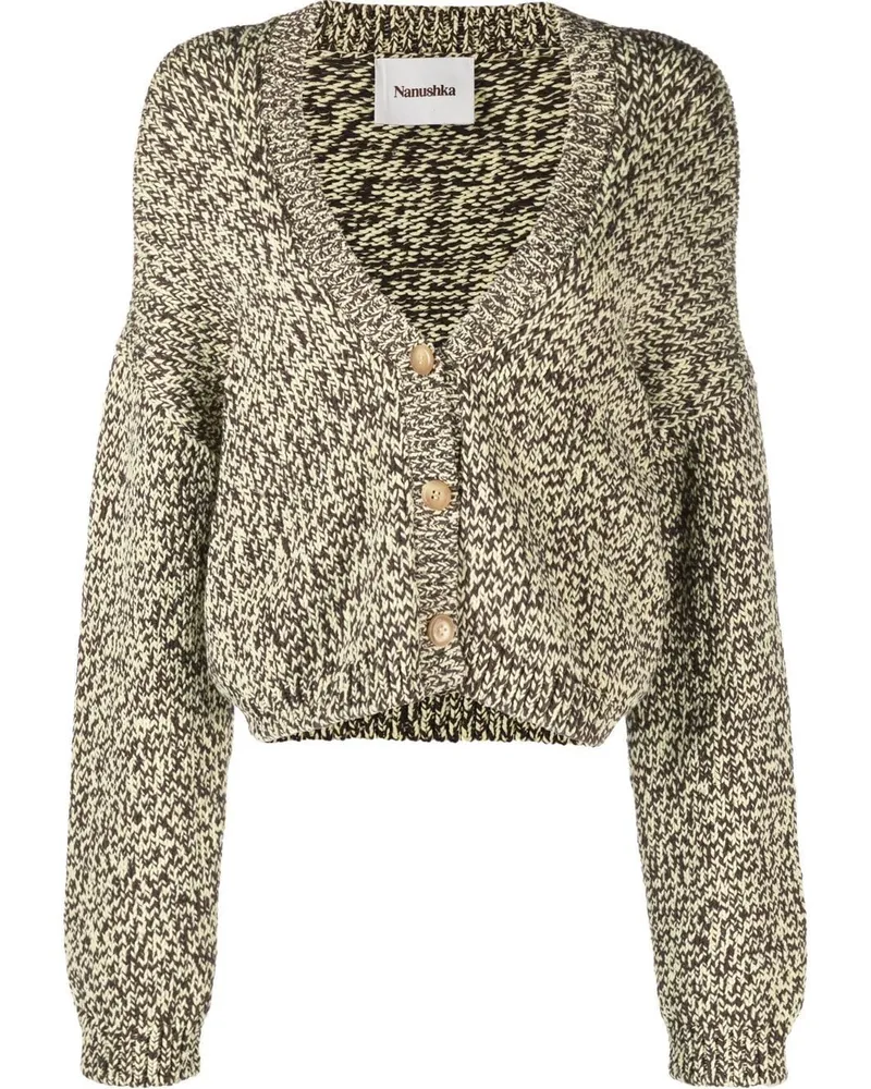 Nanushka Zweifarbiger Jersey-Cardigan - Gelb Gelb