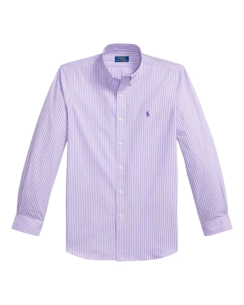 Ralph Lauren striped embroidered-logo shirt - Violett Violett