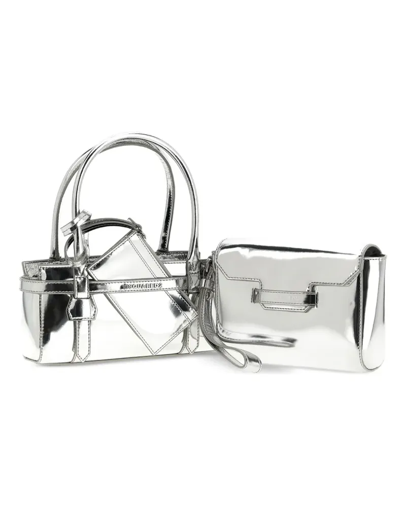 Dsquared2 Mini Twin Tote Bag - Silber Silber