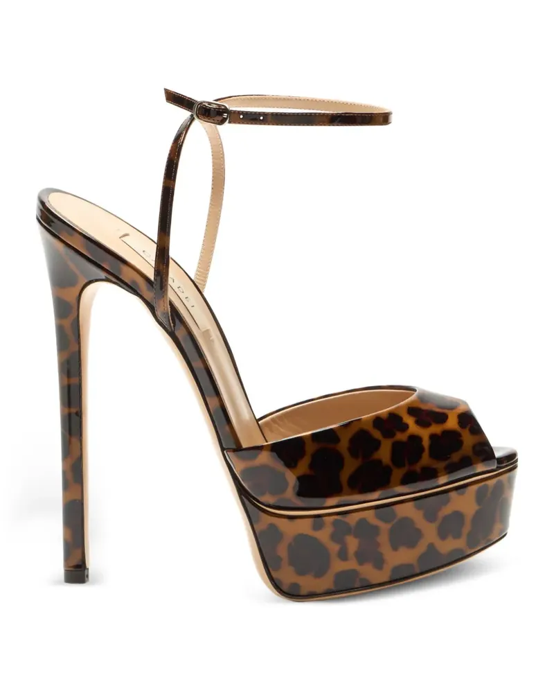 Casadei Flora Plateau-Sandalen mit Leoparden-Print - Nude Nude