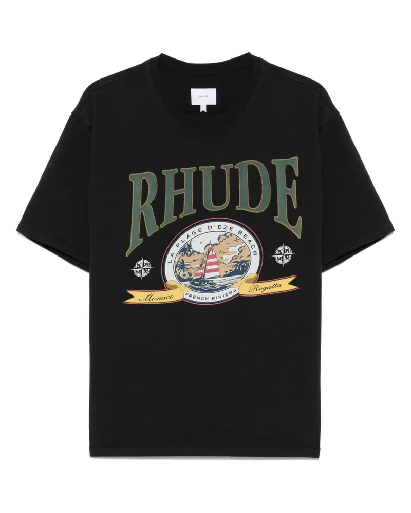 RHUDE Monaco T-Shirt - Schwarz Schwarz