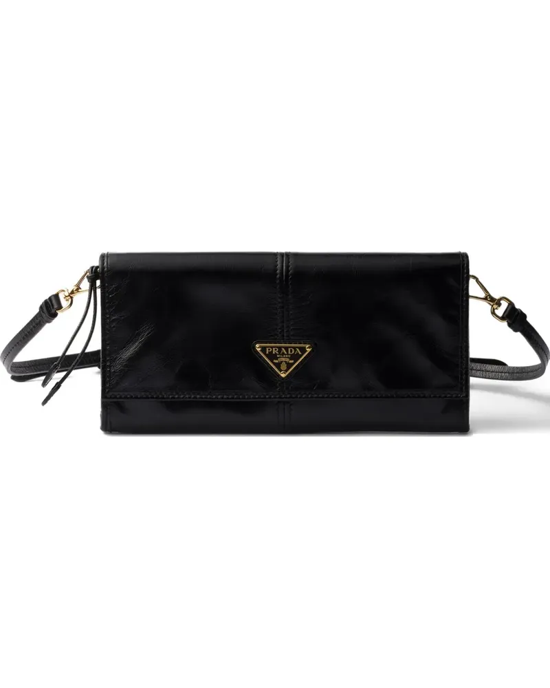 Prada Portemonnaie mit Triangel-Logo - Schwarz Schwarz