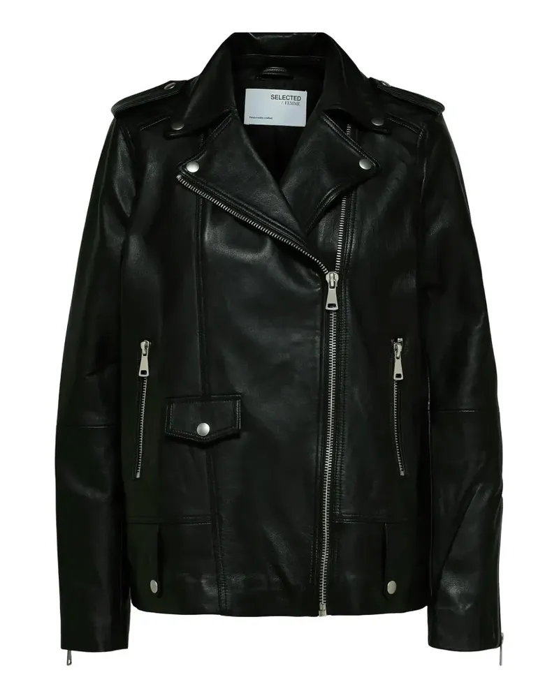 Selected Jacke mit Druckknöpfen - Schwarz Schwarz