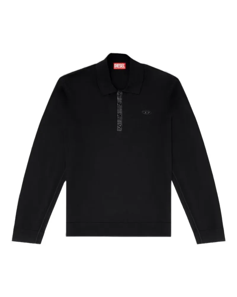 Diesel K-Vilnius Pullover mit Logo-Stickerei - Schwarz Schwarz