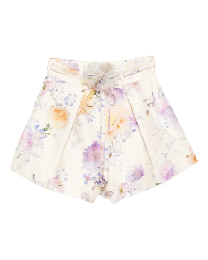 Zimmermann Luna floral shorts - Nude Nude