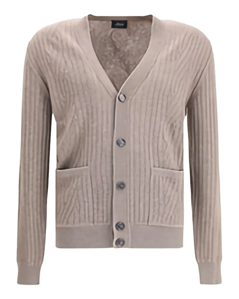 Brioni Gerippter Cardigan - Nude Nude