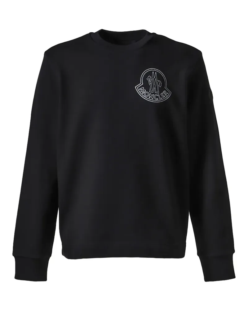 Moncler Sweatshirt mit Logo-Applikation - Schwarz Schwarz