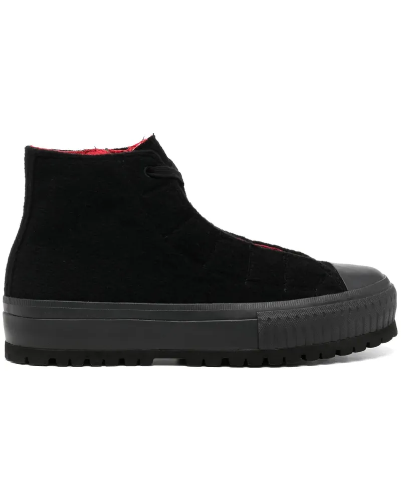 Yohji Yamamoto High-Top-Sneakers mit Schnürung - Schwarz Schwarz