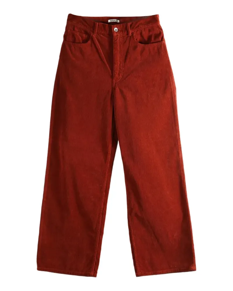 AURALEE corduroy straight-leg trousers - Rot Rot