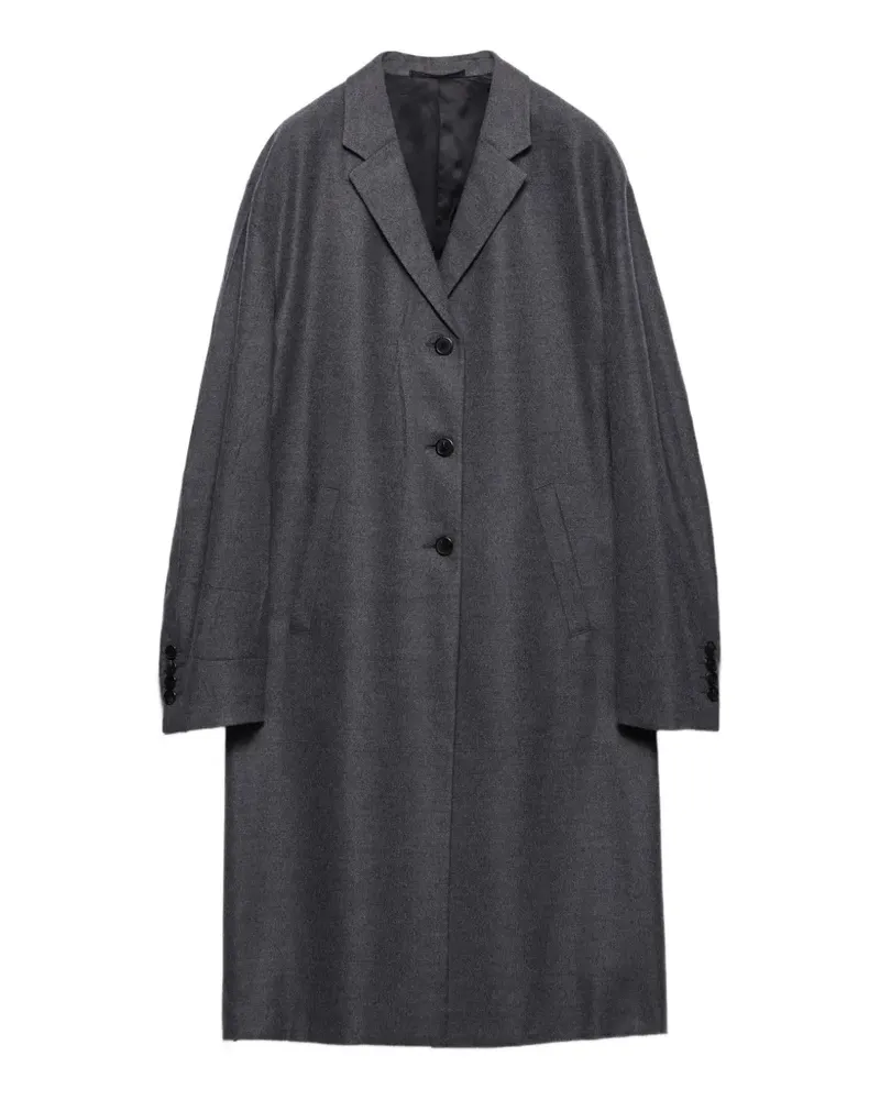 Prada single-breasted cashmere and wool coat - Grau Grau