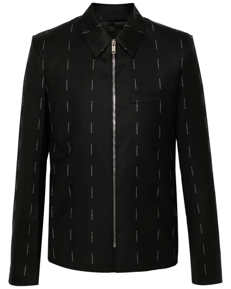 Givenchy Jacke mit Logo-Jacquard - Schwarz Schwarz