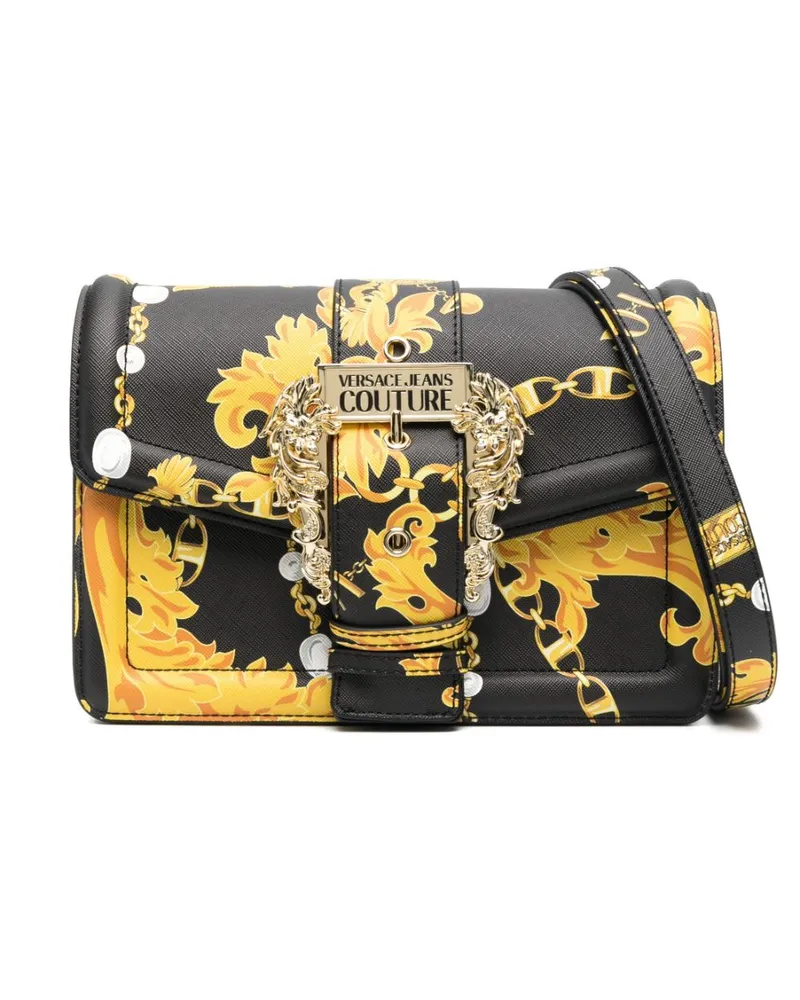 Versace Jeans Clutch mit barockem Print - Schwarz Schwarz