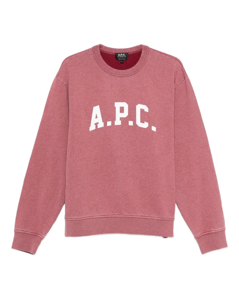 A.P.C. Sweatshirt mit Logo-Print - Rosa Rosa