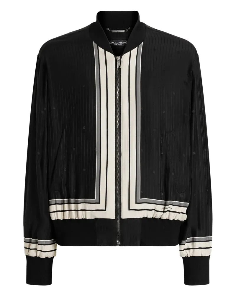 Dolce & Gabbana Gestreifte Jacke - Schwarz Schwarz