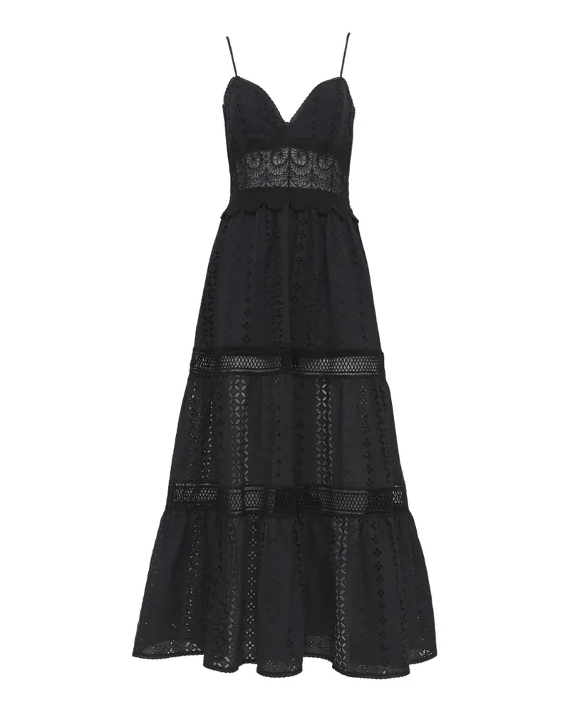 Loretta Caponi Demi cotton midi dress - Schwarz Schwarz