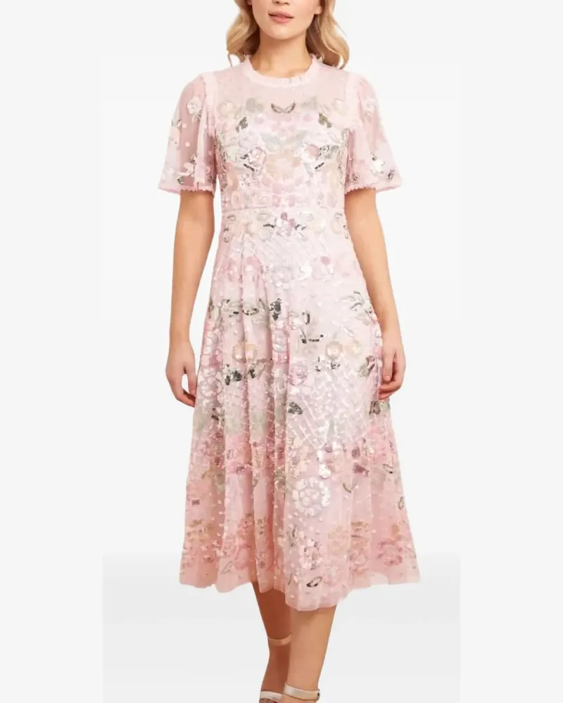 Needle & Thread Rosalie Kleid mit Pailletten Rosa