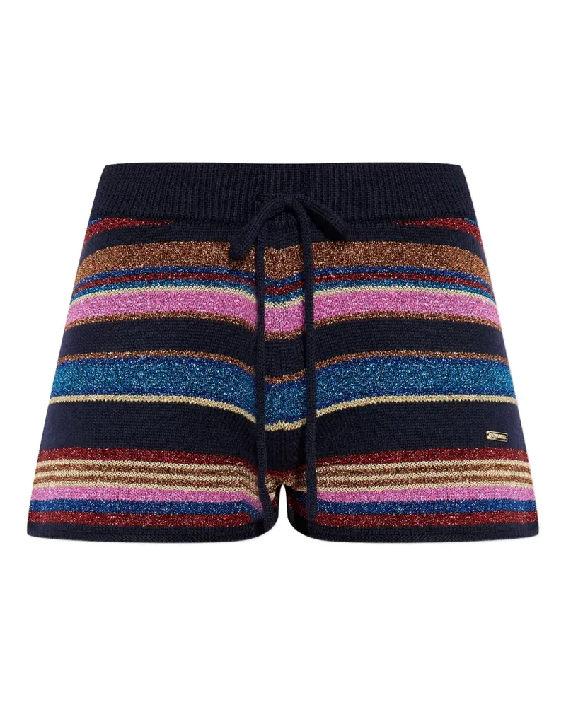 Dsquared2 Gestreifte Shorts im Glitter-Look - Schwarz Schwarz