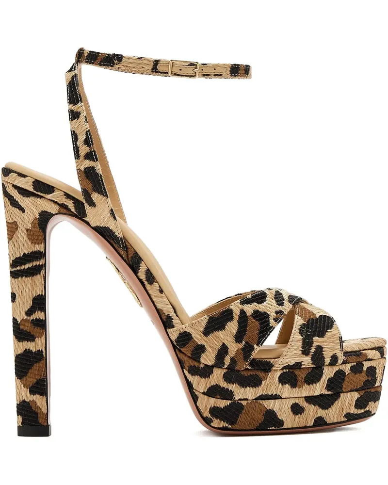 Aquazzura Divine Plateau Sandalen 130mm - Braun Braun