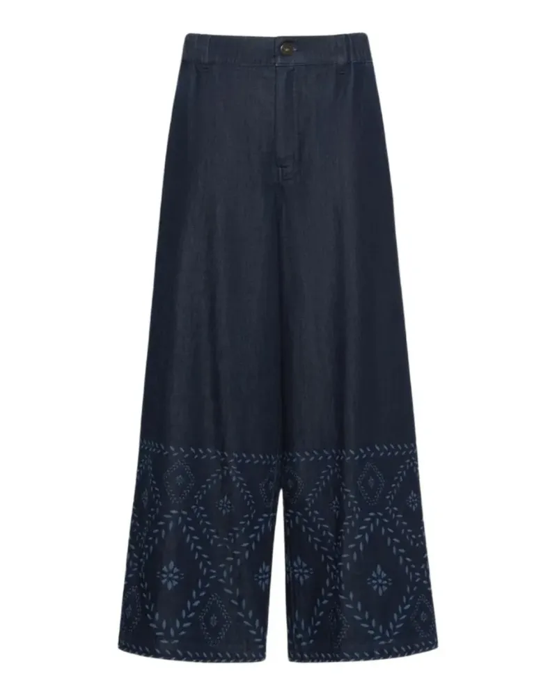 Max Mara Lampada embroidered wide-leg jeans - Blau Blau