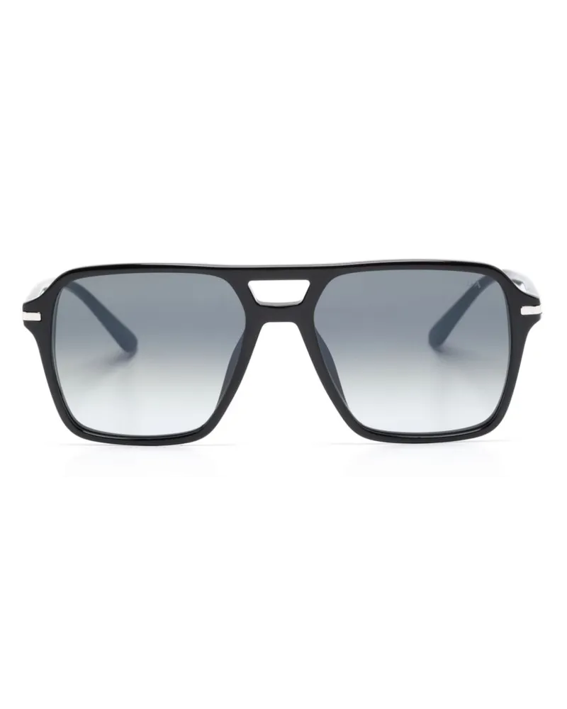 Prada Pilotenbrille mit Logo-Schild - Schwarz Schwarz