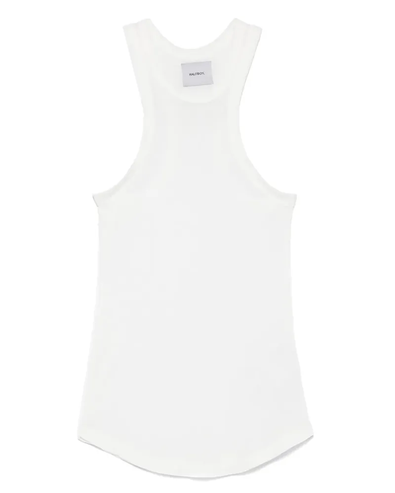 HALFBOY Geripptes Tanktop - Weiß Weiß