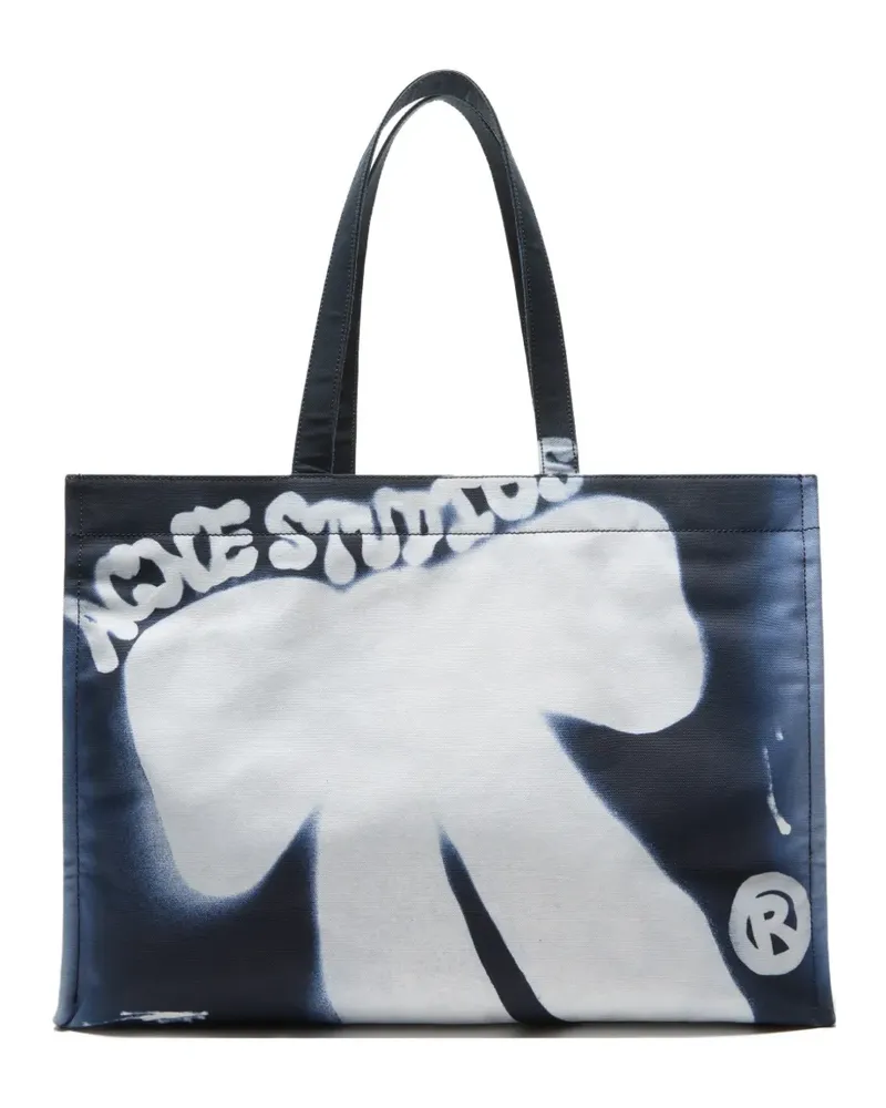 Acne Studios print-detail tote bag - Blau Blau