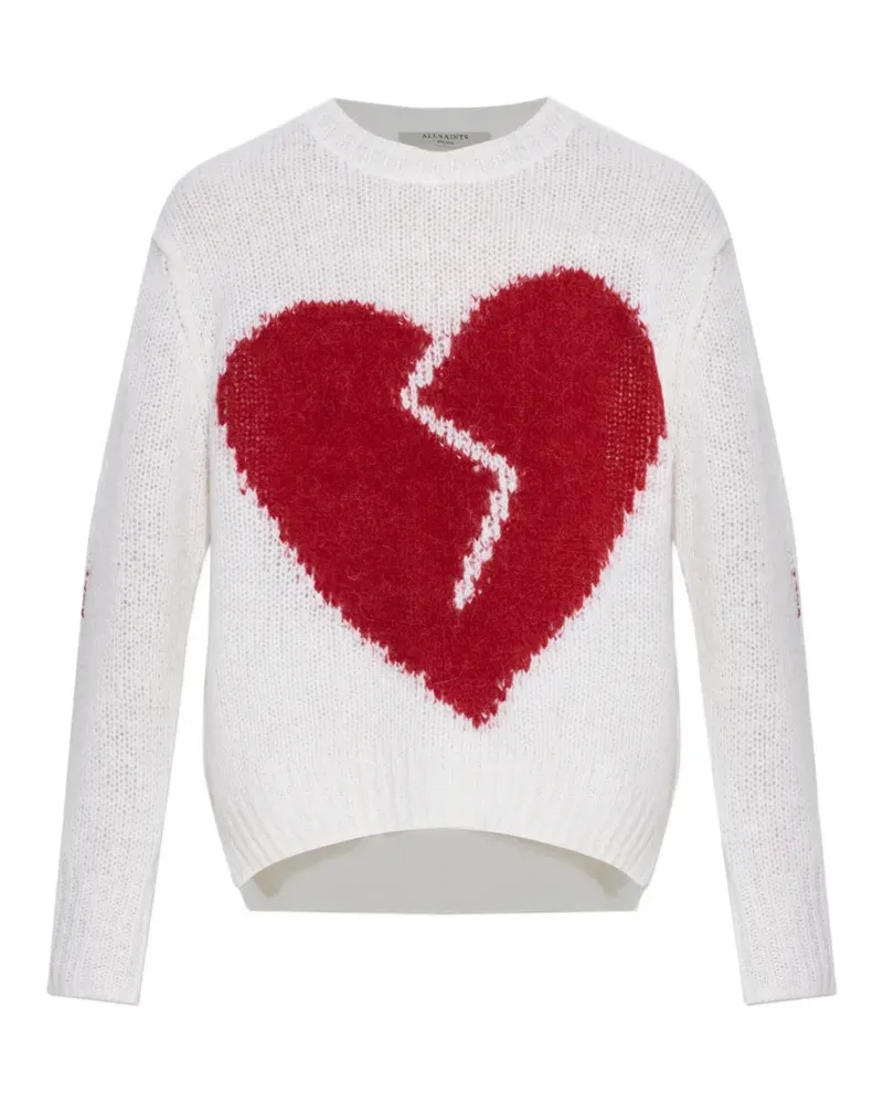 AllSaints Luvheart Pullover mit Rundhalsausschnitt - Weiß Weiß