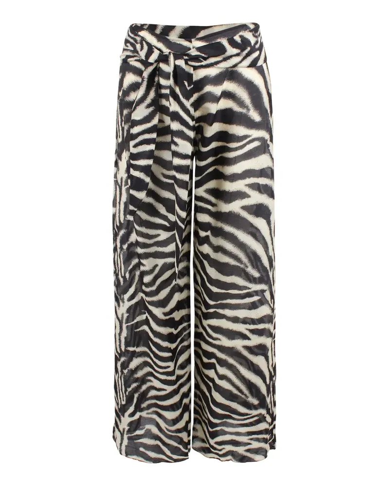 Ermanno Scervino zebra-print palazzo pants - Schwarz Schwarz